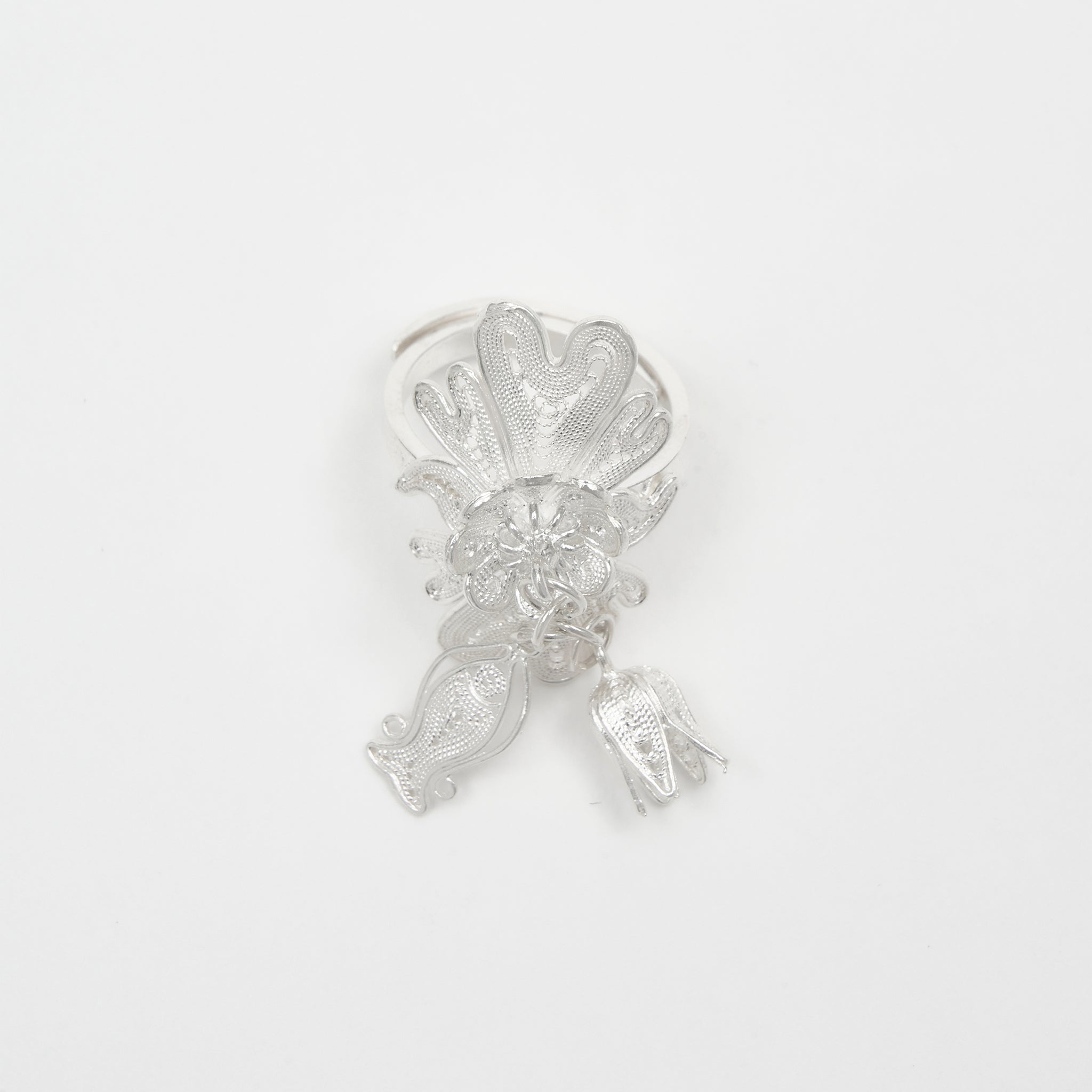 Bague pendante pivoine