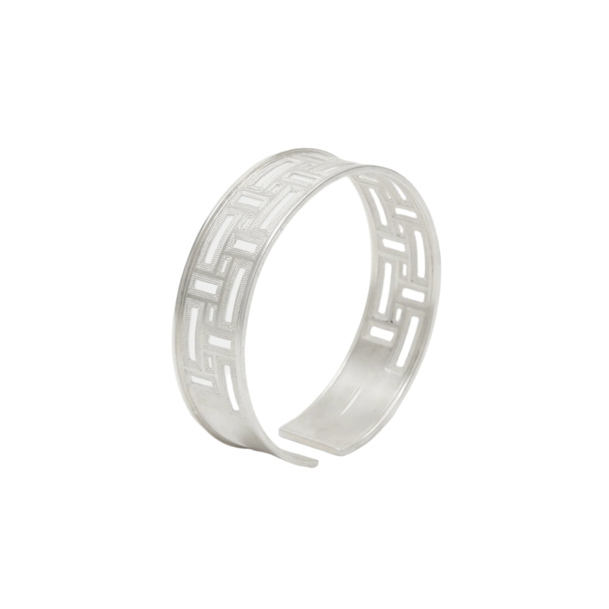 Silver Labyrinth Cuff Bracelet
