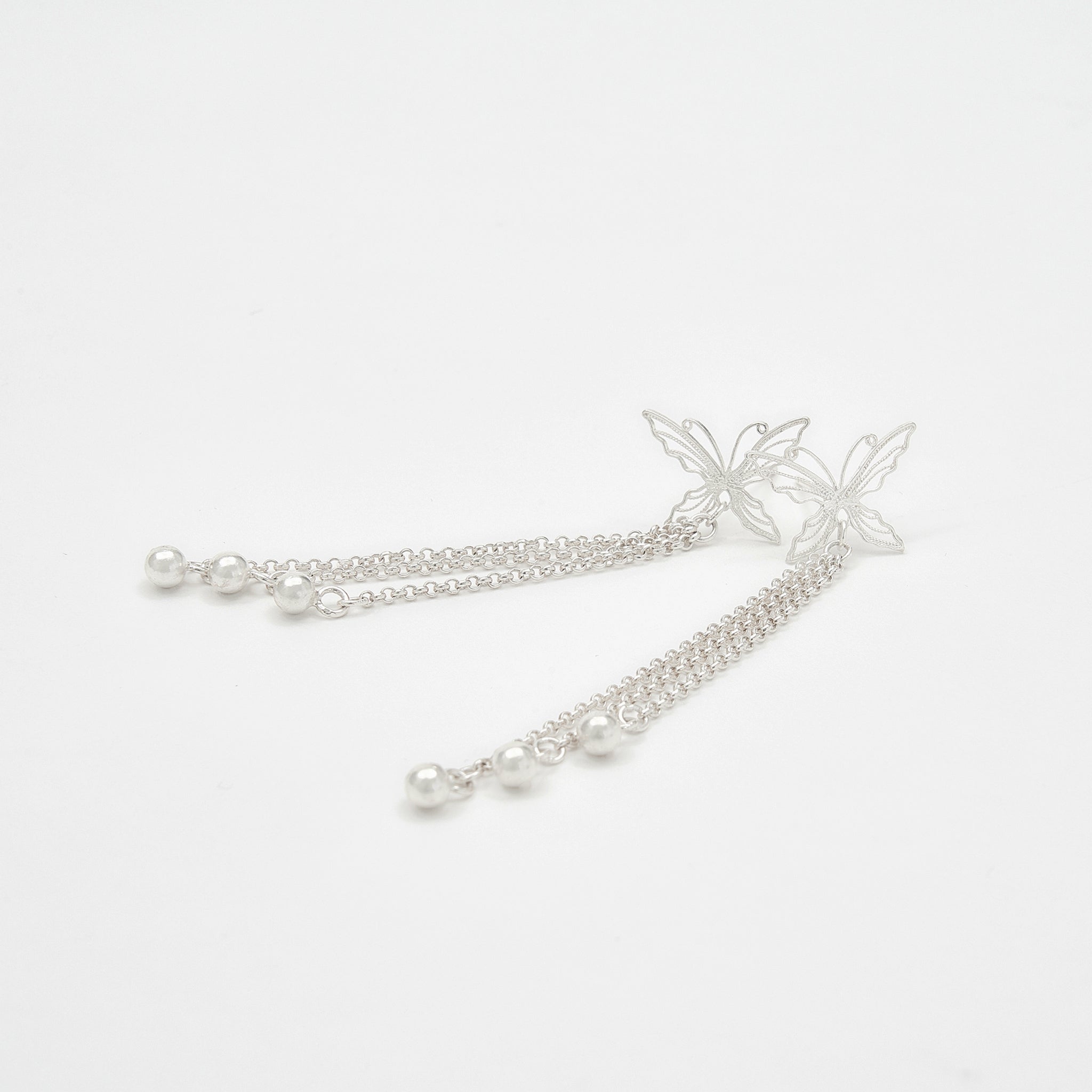 Butterfly Tassel Filigree Earrings