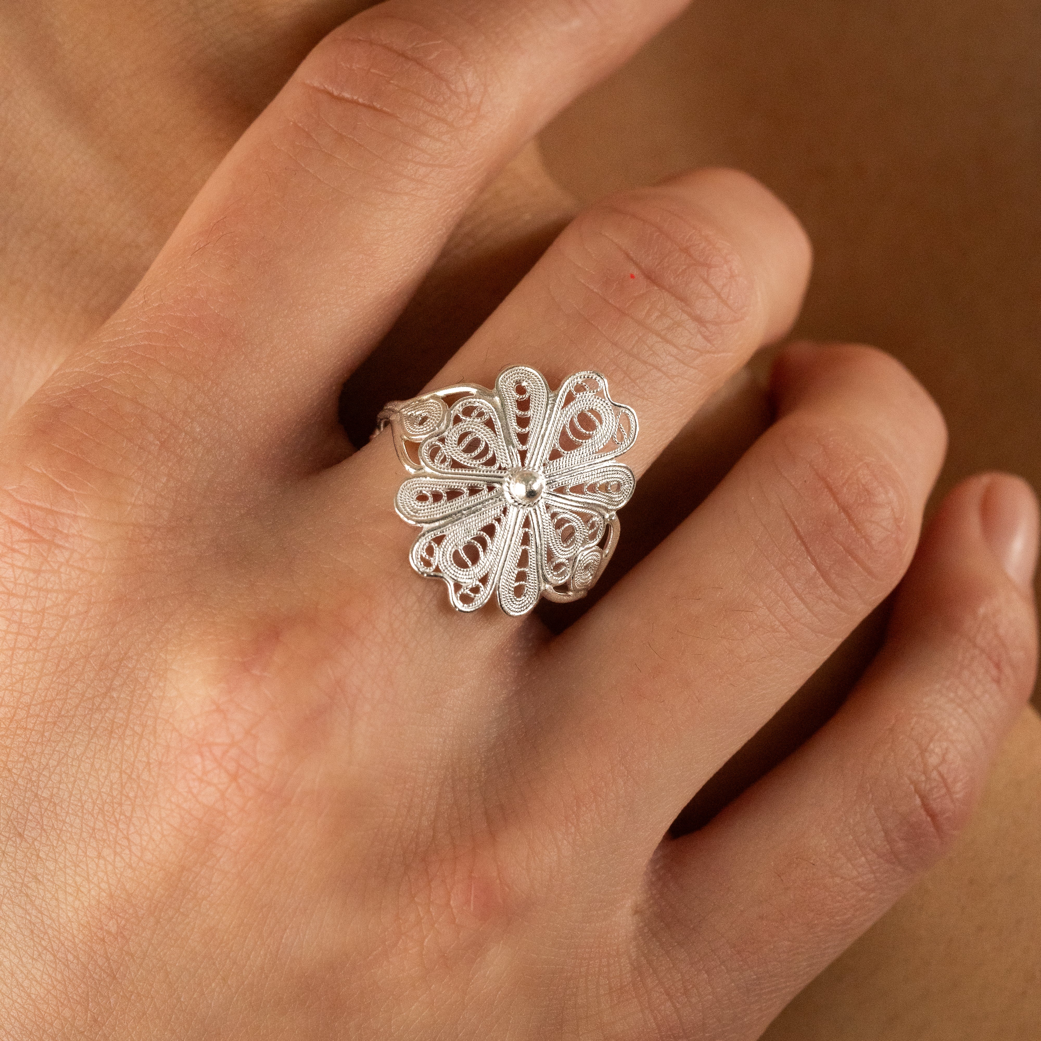 Celestial Blossom Sliver Ring