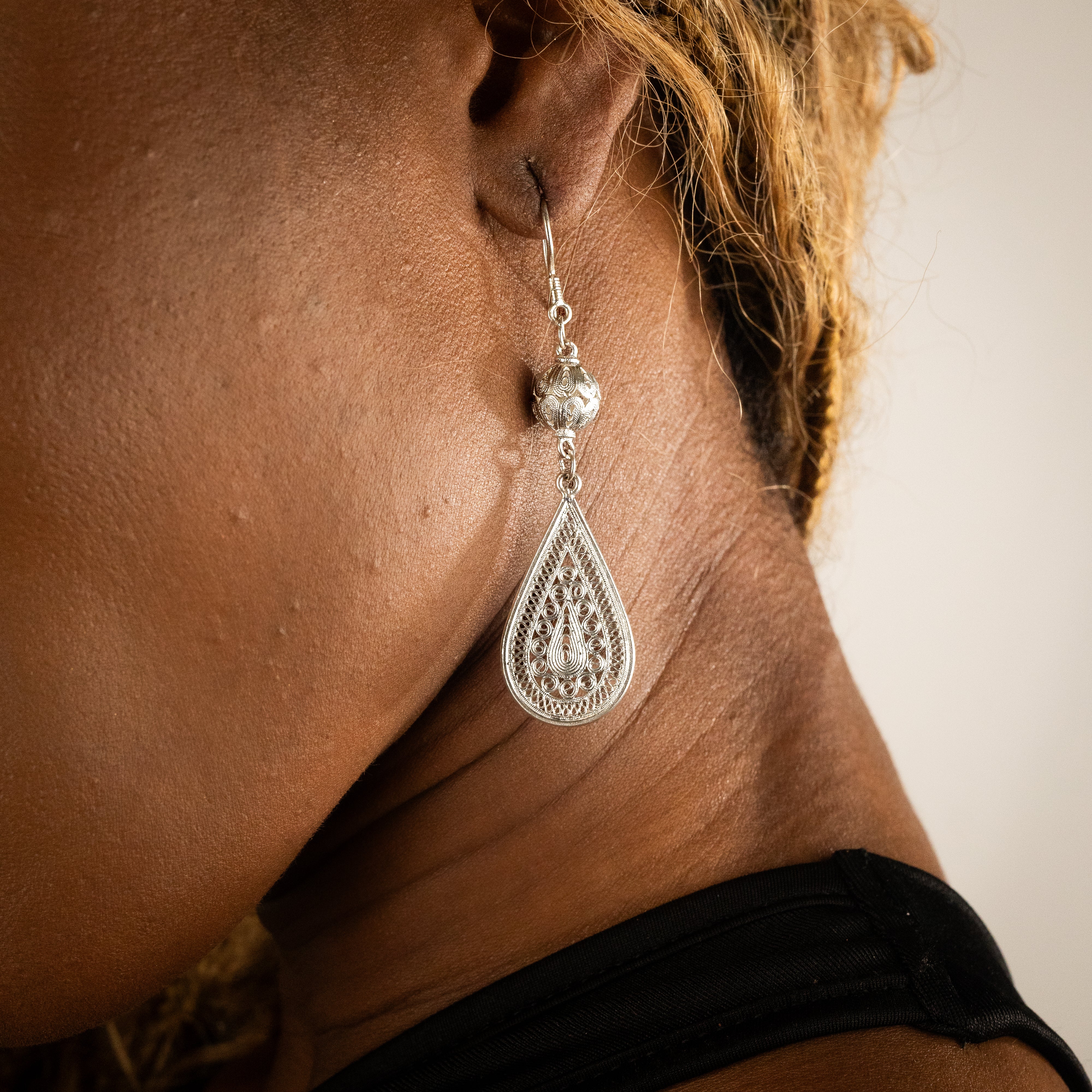 Teardrop Filigree Earrings