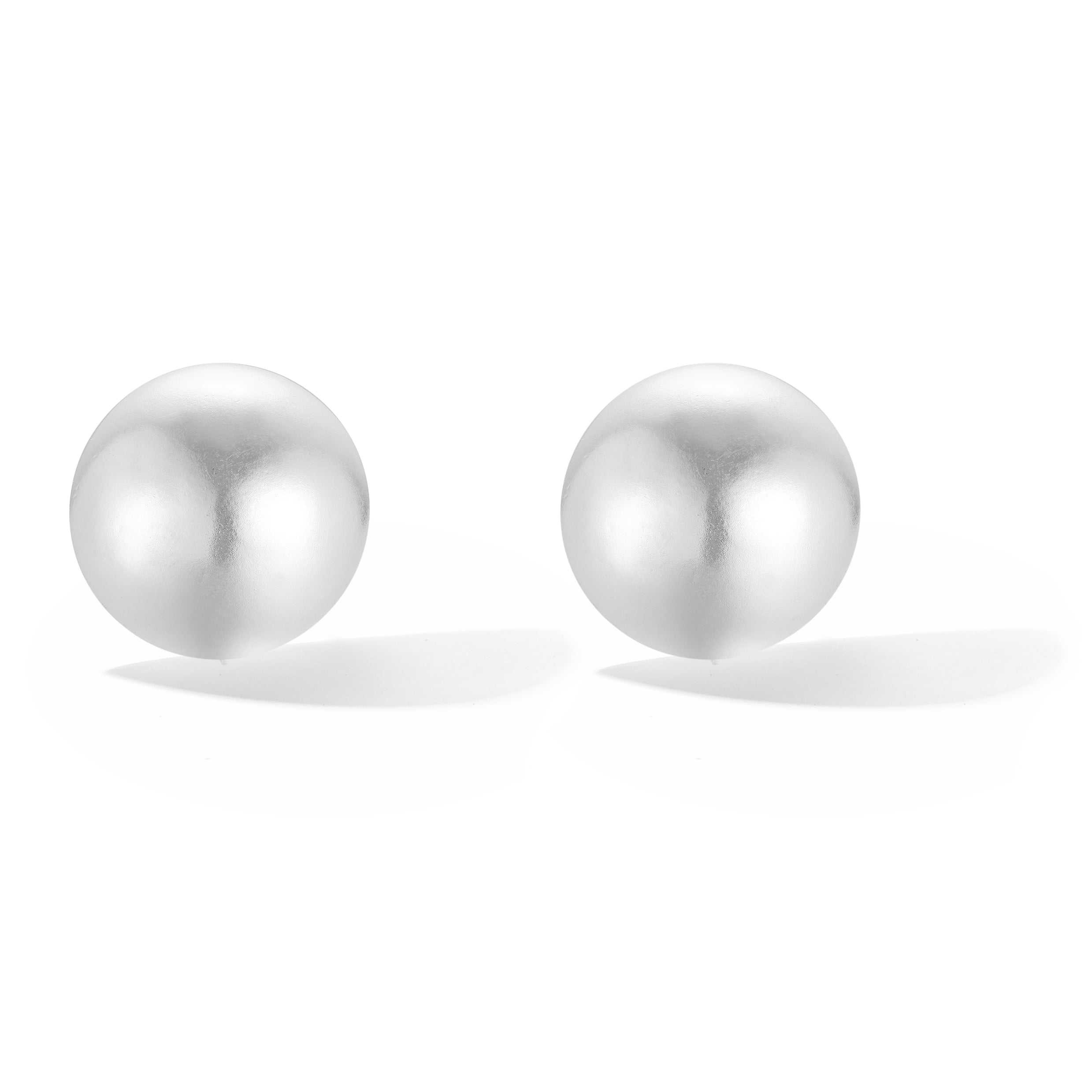Full Moon Stud Earrings in Fine Silver, Lightweight and Elegant Craftsmanship by Ebnix