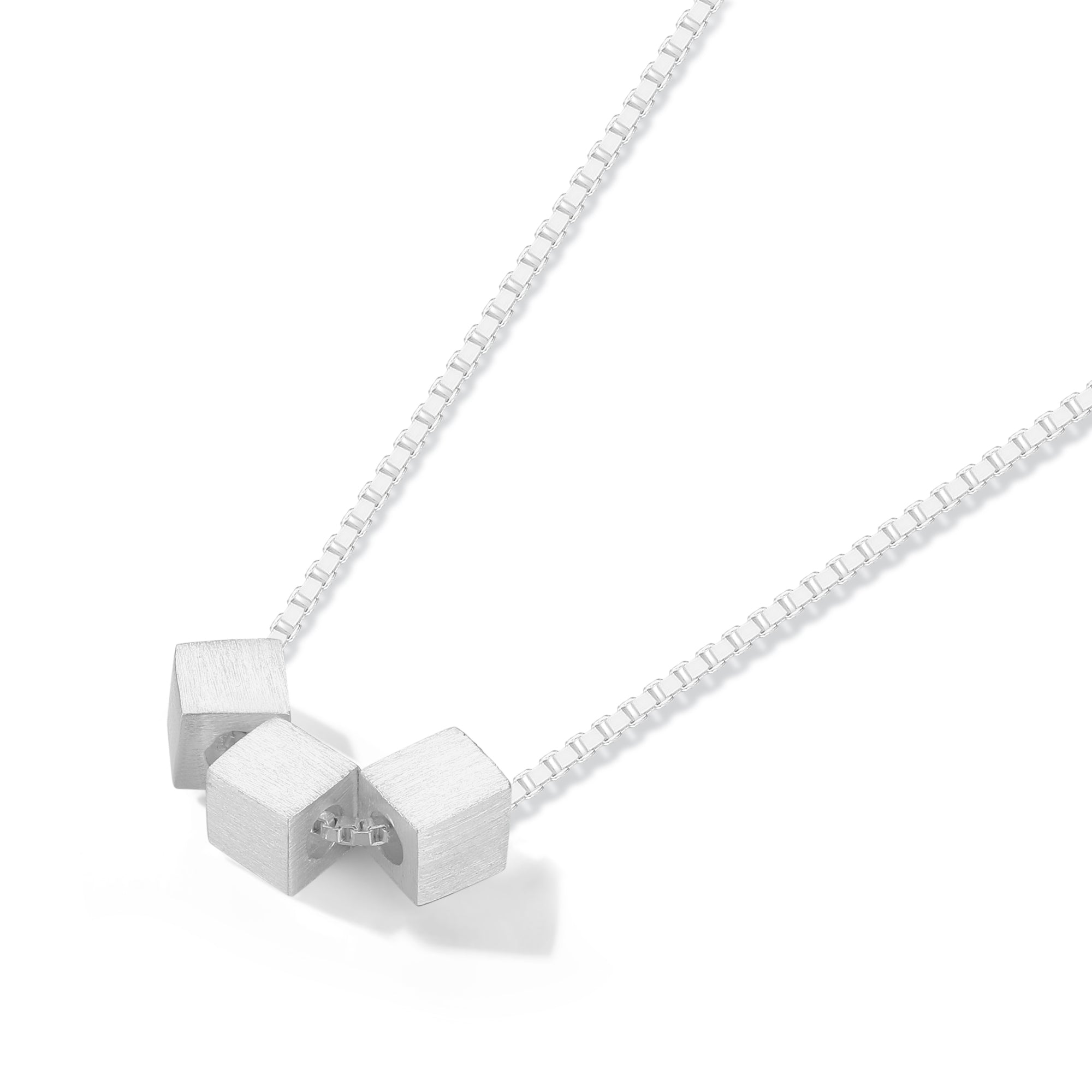 The Cubism Silver Necklace